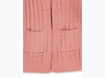 Girl's Ribbed Chenille Long Cardigan in Rose Pink