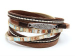 Brown Vintage Look Handwoven Wrap Bracelet
