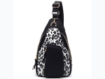Snow Leopard & Faux Leather Fashion Sling Backpack