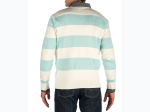 Men's 100% Cotton Rugby Stripe V-Neck Essential Sweater - 2 Color Options