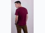 Men's 3-Button Short Sleeve Henley T-Shirt - BURGUNDY - S