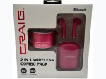 CRAIG 2 in 1 Wireless Combo Pack with True Wireless Earbuds and Bluetooth Speaker - 2 Color Options