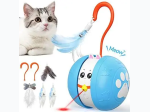 Interactive Cat Laser Toy – Rechargeable Ball Toy with Feathers