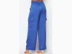 Women's Satin Drawstring Cargo Pants - 4 Color Options