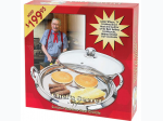Chef's Secret® by Maxam® 12-Element High-Quality Stainless Steel Round Griddle with See-Thru Glass Cover