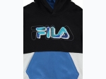 Boys' FILA Colorblock Hoodie & Jogger Set in Black/Blue