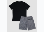 Men's King Bear Monogram Shorts Set in Black/Grey