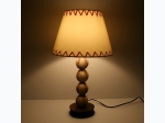 Stacked Baseball Table Lamp w/ Fabric Shade