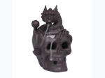 Skull Dragon Backflow Cone Incense Burner w/ Cones & LED Light -  6" H