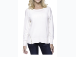 Women's Box-Packaged Cashmere/Wool Blend Crew Neck Sweater with Side Zip - 2 Color Options