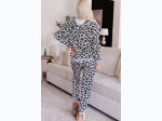 Women's Leopard Print Hooded Top & Slim-Fit Pants Loungewear Set