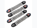 Diamond Plate 4-Piece Vest Extender Set with Colored USA Flag