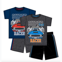Boy's S1OPE Super Fast Racer Jersey Screen Top & Athletic Shorts Set