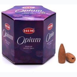 HEM 40ct Backflow Incense Cones - Opium
