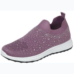 Women's Rhinestone Embellished Slip On Sneaker - 2 Color Options