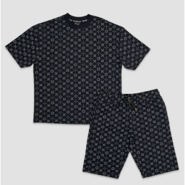 Men's Pattern Tee & Shorts Set - 2 Color Options