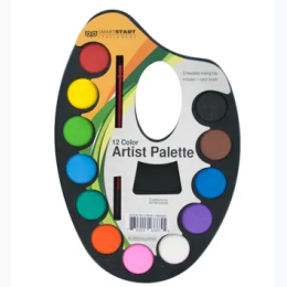Watercolor Paint Artist Palette with Mixing Tray