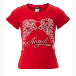 Girl's Angel Rhinestone T-Shirt - 4 Color Options