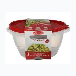 Rubbermaid Takealongs 2 Serving Bowls Clear-Red