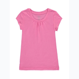 Girl's Solid Gathered Jersey Top by French Toast - 4 Color Options