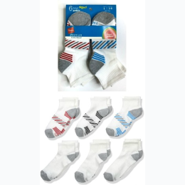'Hanes' Boys' Big Athletic Ankle Socks 6-Pack