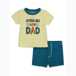 Baby Boy Awesome Like Dad T-Shirt & Short Set