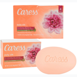 4 Pack Caress Daily Silk Soap 3.75oz - White Peach & Orange Blossom
