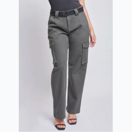 Missy High Rise Belted Cargo Pant in Olive - SIZE S