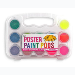 Lil' Poster Paint Pods Set of 12 Colors - Neon & Glitter
