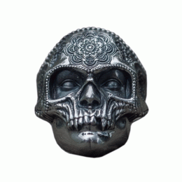 Men's Mandala Skull Head Metal Ring