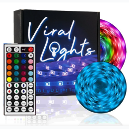 LED Light Tape – 50 feet – Color Changing LED Strip Lights with 44-Key Remote