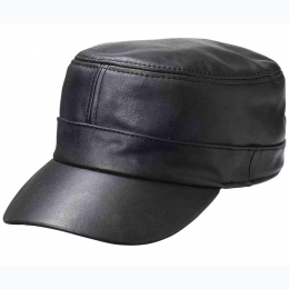 Casual Outfitters™ Solid Genuine Lambskin Leather Cap