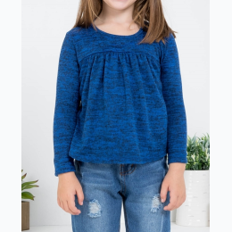 Toddler Girl's Two Toned Front Shirring Top - 2 Colors