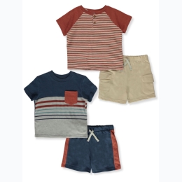 Toddler Boys 4pc Mix & Match Short Set by Max & Marcus - Striped - SIZE 4T