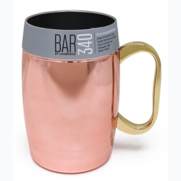 Copper Exterior, Stainless Steel Interior 20oz Insulated Beer Mug