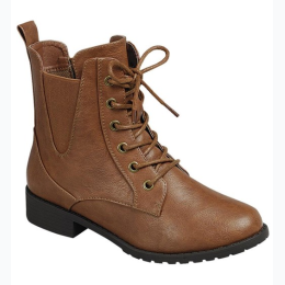 Women's Lace Up Faux Leather Boot