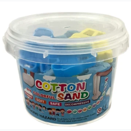 Small - Magic Cotton Sand - Small Container With Mini Sand Molds -Colors Vary