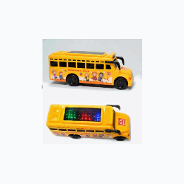Friction Power Light Up Musical School Bus