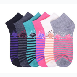 Girl's & Women's 3 Pack Rose Anklet Socks - Colors Vary