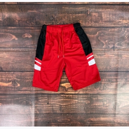 Men's Mesh Color Block Shorts In Red