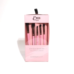 Eyes Ojos Pink 5pc Eye Brush Set - Tutorial Collection w/ Pouch