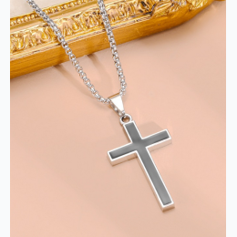 Men's Cross Titanium Steel Necklace