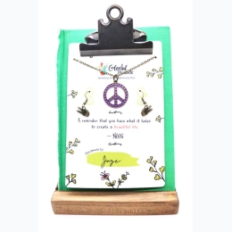 Peace Symbol Necklace & Earring Gift Set