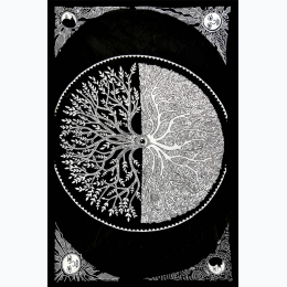 Tree Of Life Evil Eye Sun Moon Tapestry - 7 x 4.5 ft