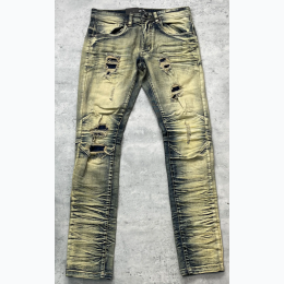 Men's Distressed Double Whisker Jeans in Vanilla Blue - 44x32