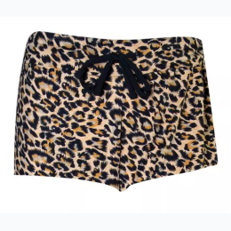 Women's Drawstring Lounge Shorts - Leopard Print