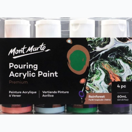 Premium Pouring Acrylic Paint 4pc Set - Rainforest