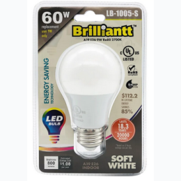 9W LED A19 - Light Bulb Soft White