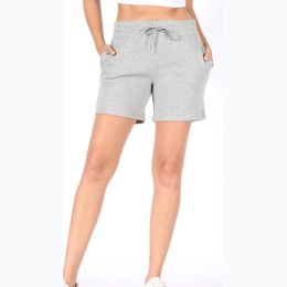 Plus Size Solid Fleece Sweat Shorts - 3 Color Options