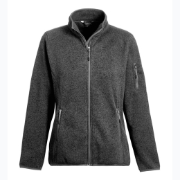 Ladies Landway Ashton Sweater-Knit Fleece Jacket - CHARCOAL - SIZE L